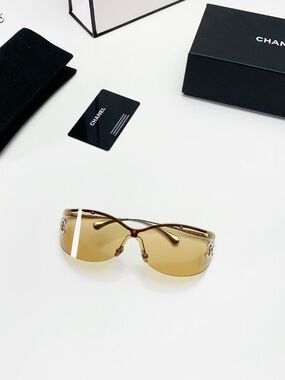 NWOT Chanel Women's Brown Gradient Shield Sunglasses (CH71787), 54-17-140